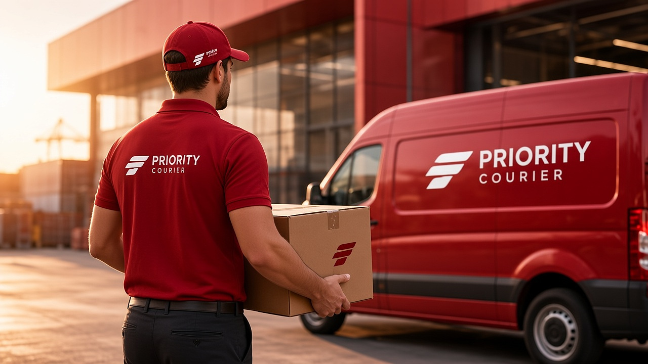 Last-mile courier completing a retail delivery